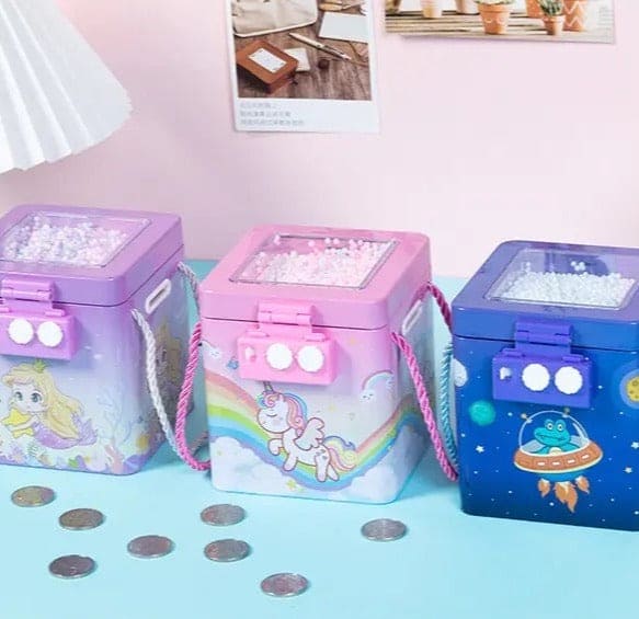 Cute Tinplate Square Piggy Bank, New Unicorn Tinplate Hand Rope Square Password Lock Piggy Bank, Piggy Bank Children Banks Cash Box Lock, Metal Piggy Bank with Password Number Lock, Metal Money Bank for Kids Cute Tinplate Square Piggy Bank, New Unicorn Tinplate Hand Rope Square Password Lock Piggy Bank, Piggy Bank Children Banks Cash Box Lock, Metal Piggy Bank with Password Number Lock, Metal Money Bank for Kids